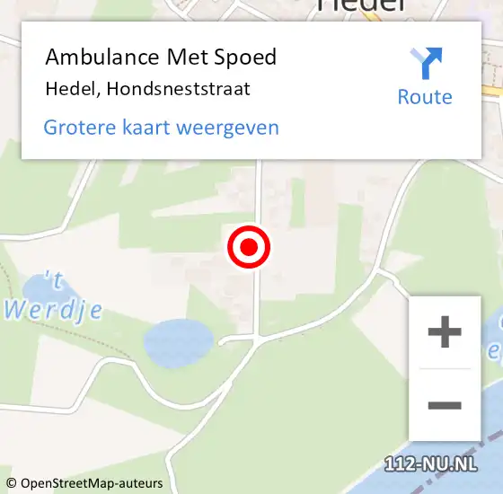 Locatie op kaart van de 112 melding: Ambulance Met Spoed Naar Hedel, Hondsneststraat op 4 september 2021 15:23