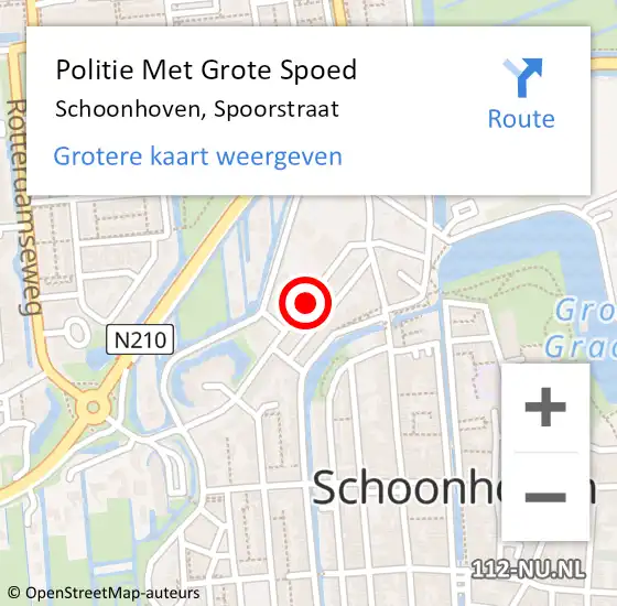 Locatie op kaart van de 112 melding: Politie Met Grote Spoed Naar Schoonhoven, Spoorstraat op 4 september 2021 15:43