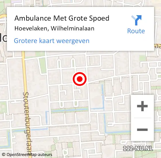 Locatie op kaart van de 112 melding: Ambulance Met Grote Spoed Naar Hoevelaken, Wilhelminalaan op 4 september 2021 15:55