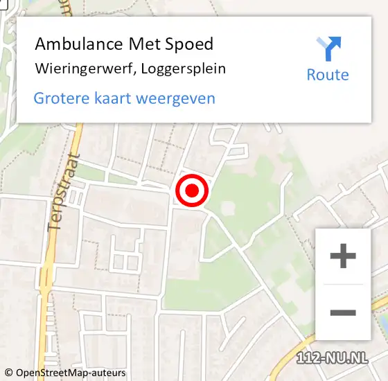 Locatie op kaart van de 112 melding: Ambulance Met Spoed Naar Wieringerwerf, Loggersplein op 4 september 2021 16:02