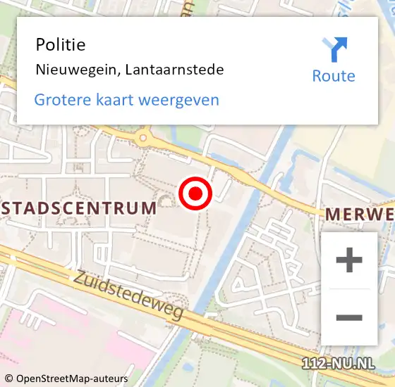 Locatie op kaart van de 112 melding: Politie Nieuwegein, Lantaarnstede op 4 september 2021 16:11