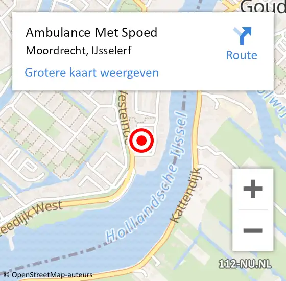 Locatie op kaart van de 112 melding: Ambulance Met Spoed Naar Moordrecht, IJsselerf op 4 september 2021 16:34