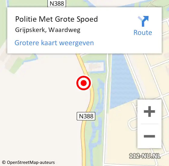 Locatie op kaart van de 112 melding: Politie Met Grote Spoed Naar Grijpskerk, Waardweg op 4 september 2021 16:37