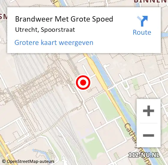 Locatie op kaart van de 112 melding: Brandweer Met Grote Spoed Naar Utrecht, Spoorstraat op 4 september 2021 16:41