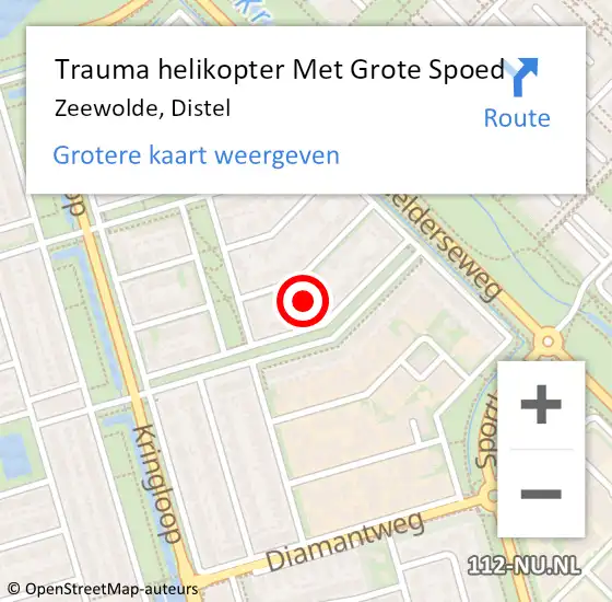 Locatie op kaart van de 112 melding: Trauma helikopter Met Grote Spoed Naar Zeewolde, Distel op 4 september 2021 16:53