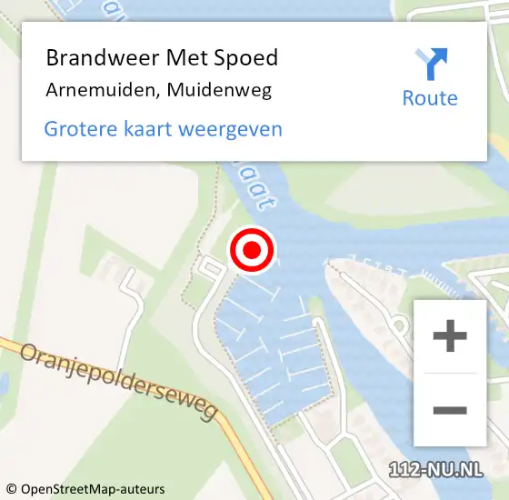 Locatie op kaart van de 112 melding: Brandweer Met Spoed Naar Arnemuiden, Muidenweg op 4 september 2021 17:14