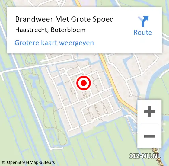 Locatie op kaart van de 112 melding: Brandweer Met Grote Spoed Naar Haastrecht, Boterbloem op 4 september 2021 17:16