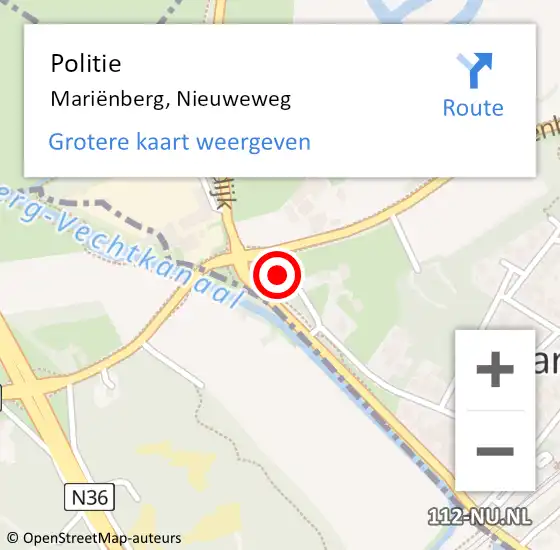 Locatie op kaart van de 112 melding: Politie Mariënberg, Nieuweweg op 4 september 2021 17:42