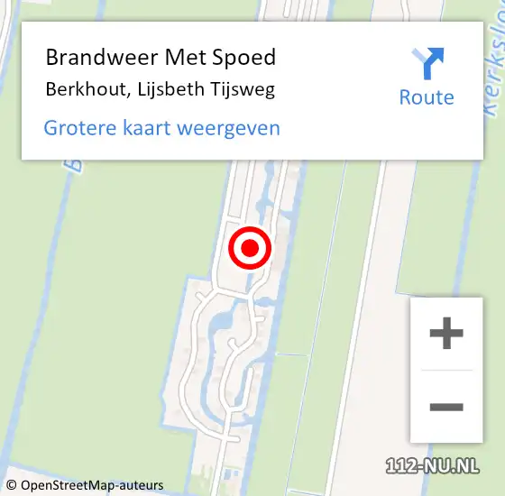 Locatie op kaart van de 112 melding: Brandweer Met Spoed Naar Berkhout, Lijsbeth Tijsweg op 4 september 2021 18:32