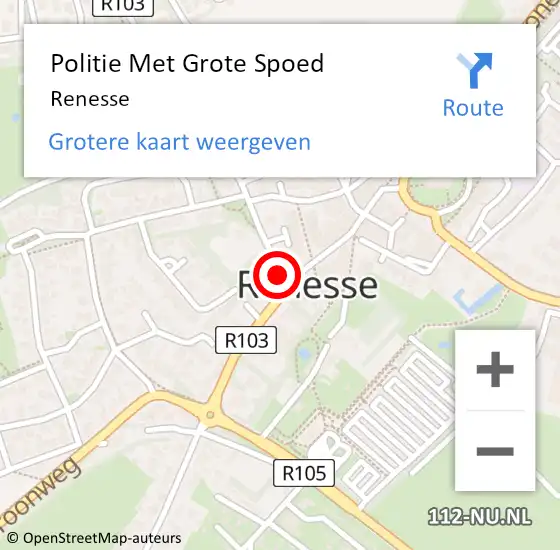 Locatie op kaart van de 112 melding: Politie Met Grote Spoed Naar Renesse op 4 september 2021 18:37