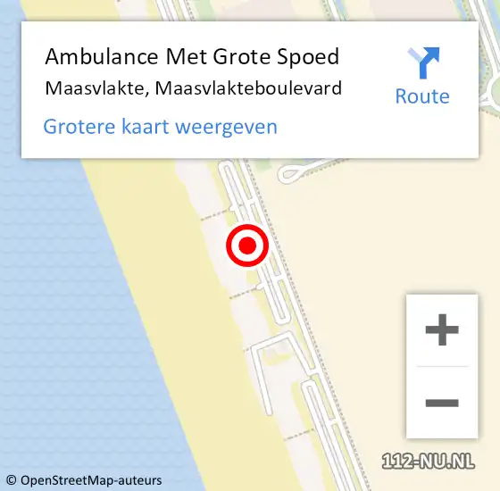Locatie op kaart van de 112 melding: Ambulance Met Grote Spoed Naar Maasvlakte, Maasvlakteboulevard op 4 september 2021 18:39