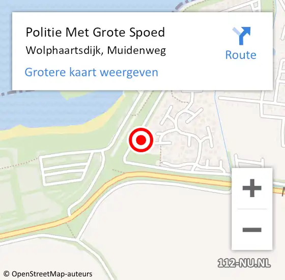 Locatie op kaart van de 112 melding: Politie Met Grote Spoed Naar Wolphaartsdijk, Muidenweg op 4 september 2021 19:57