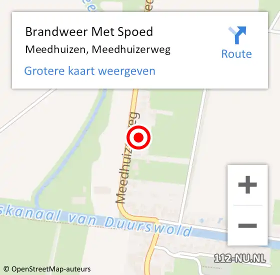 Locatie op kaart van de 112 melding: Brandweer Met Spoed Naar Meedhuizen, Meedhuizerweg op 4 september 2021 20:14