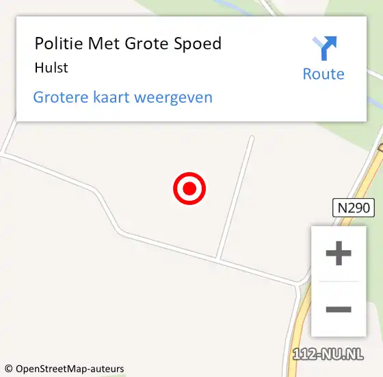 Locatie op kaart van de 112 melding: Politie Met Grote Spoed Naar Hulst op 4 september 2021 20:25