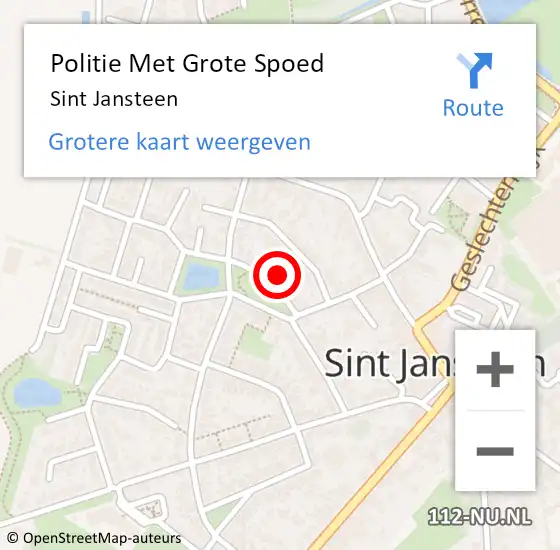 Locatie op kaart van de 112 melding: Politie Met Grote Spoed Naar Sint Jansteen op 4 september 2021 20:30