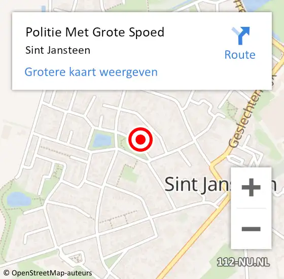 Locatie op kaart van de 112 melding: Politie Met Grote Spoed Naar Sint Jansteen op 4 september 2021 20:32