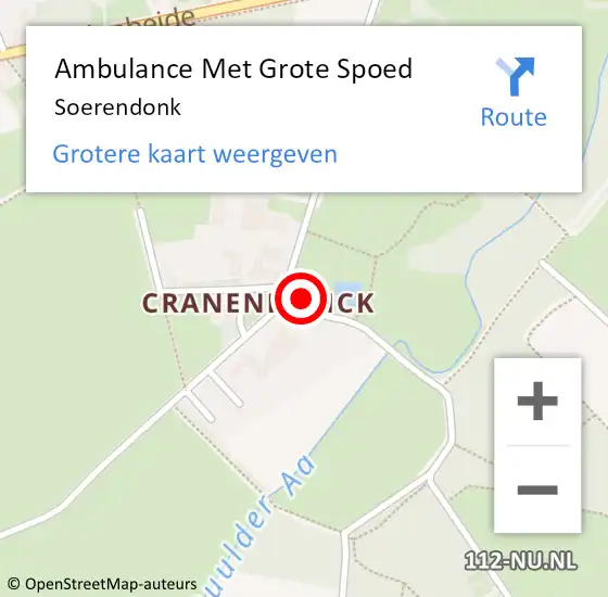 Locatie op kaart van de 112 melding: Ambulance Met Grote Spoed Naar Soerendonk op 4 september 2021 20:40