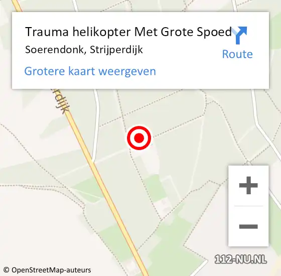 Locatie op kaart van de 112 melding: Trauma helikopter Met Grote Spoed Naar Soerendonk, Strijperdijk op 4 september 2021 20:42