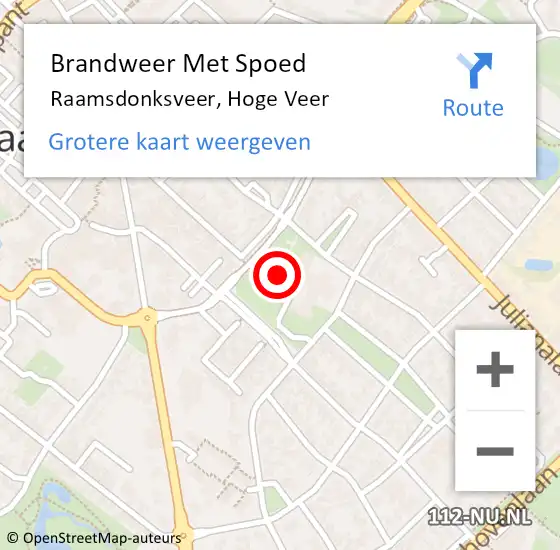 Locatie op kaart van de 112 melding: Brandweer Met Spoed Naar Raamsdonksveer, Hoge Veer op 4 september 2021 21:15