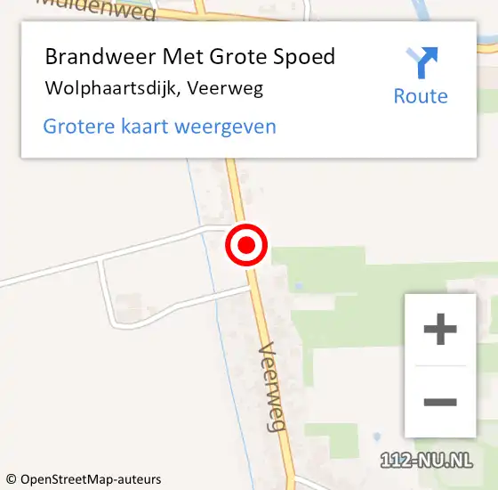 Locatie op kaart van de 112 melding: Brandweer Met Grote Spoed Naar Wolphaartsdijk, Veerweg op 21 juni 2014 20:47