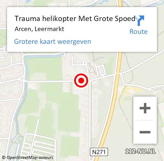 Locatie op kaart van de 112 melding: Trauma helikopter Met Grote Spoed Naar Arcen, Leermarkt op 4 september 2021 23:59