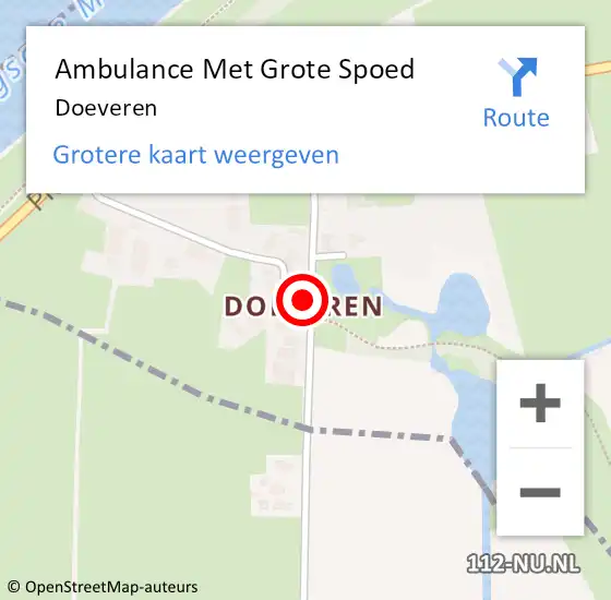 Locatie op kaart van de 112 melding: Ambulance Met Grote Spoed Naar Doeveren op 5 september 2021 00:39