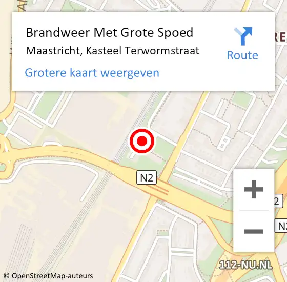 Locatie op kaart van de 112 melding: Brandweer Met Grote Spoed Naar Maastricht, Kasteel Terwormstraat op 5 september 2021 00:40