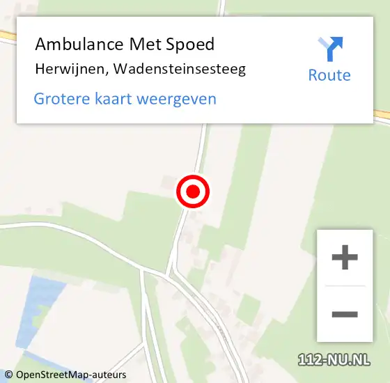 Locatie op kaart van de 112 melding: Ambulance Met Spoed Naar Herwijnen, Wadensteinsesteeg op 5 september 2021 01:55