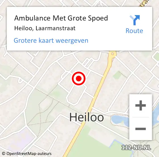 Locatie op kaart van de 112 melding: Ambulance Met Grote Spoed Naar Heiloo, Laarmanstraat op 5 september 2021 04:21