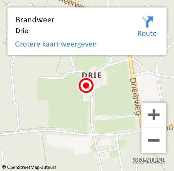 Locatie op kaart van de 112 melding: Brandweer Drie op 21 juni 2014 21:20