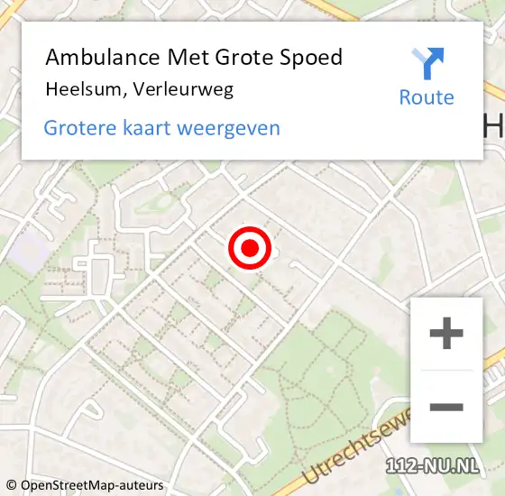 Locatie op kaart van de 112 melding: Ambulance Met Grote Spoed Naar Heelsum, Verleurweg op 5 september 2021 08:19