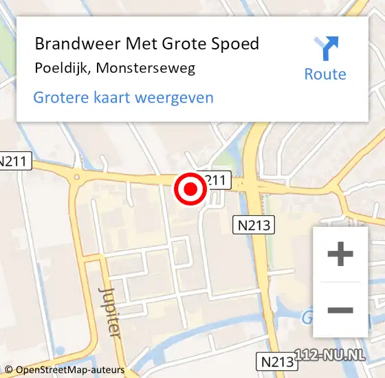 Locatie op kaart van de 112 melding: Brandweer Met Grote Spoed Naar Poeldijk, Monsterseweg op 5 september 2021 08:34