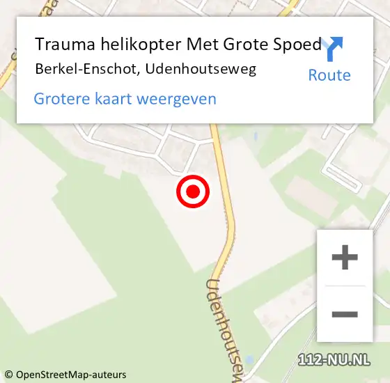 Locatie op kaart van de 112 melding: Trauma helikopter Met Grote Spoed Naar Berkel-Enschot, Udenhoutseweg op 5 september 2021 08:39