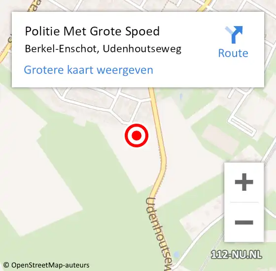 Locatie op kaart van de 112 melding: Politie Met Grote Spoed Naar Berkel-Enschot, Udenhoutseweg op 5 september 2021 08:50