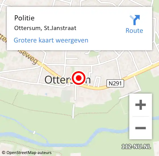 Locatie op kaart van de 112 melding: Politie Ottersum, St.Janstraat op 5 september 2021 09:00