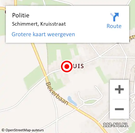 Locatie op kaart van de 112 melding: Politie Schimmert, Kruisstraat op 5 september 2021 09:44