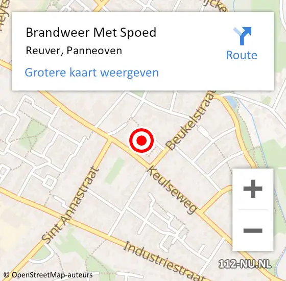 Locatie op kaart van de 112 melding: Brandweer Met Spoed Naar Reuver, Panneoven op 5 september 2021 09:46