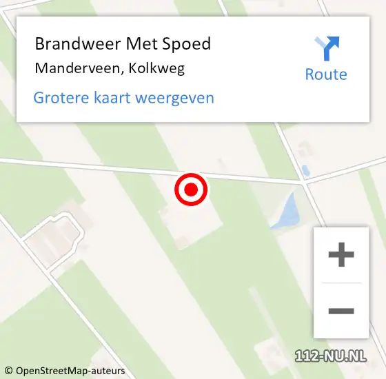 Locatie op kaart van de 112 melding: Brandweer Met Spoed Naar Manderveen, Kolkweg op 5 september 2021 10:28