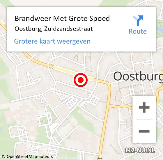 Locatie op kaart van de 112 melding: Brandweer Met Grote Spoed Naar Oostburg, Zuidzandsestraat op 5 september 2021 10:31