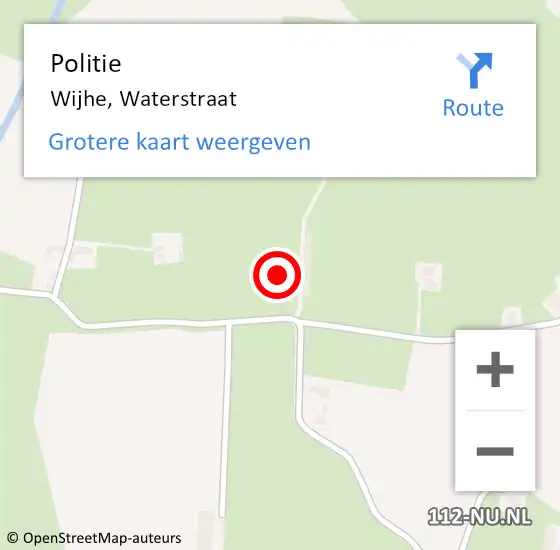 Locatie op kaart van de 112 melding: Politie Wijhe, Waterstraat op 5 september 2021 10:35