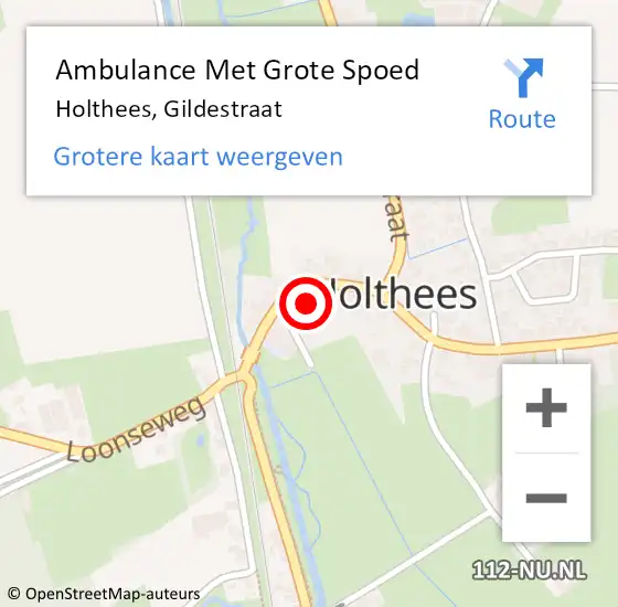 Locatie op kaart van de 112 melding: Ambulance Met Grote Spoed Naar Holthees, Gildestraat op 5 oktober 2013 20:31