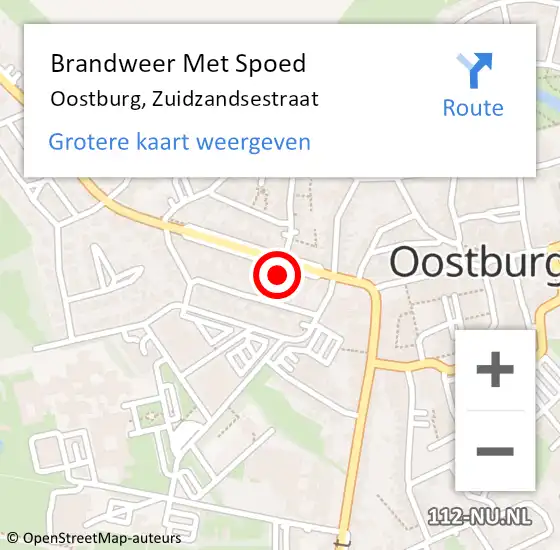 Locatie op kaart van de 112 melding: Brandweer Met Spoed Naar Oostburg, Zuidzandsestraat op 5 september 2021 10:59