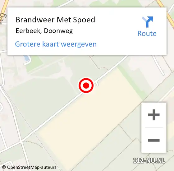 Locatie op kaart van de 112 melding: Brandweer Met Spoed Naar Eerbeek, Doonweg op 5 september 2021 11:54