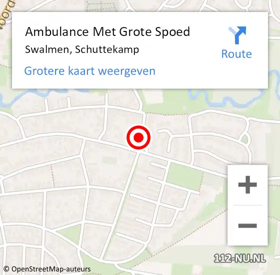 Locatie op kaart van de 112 melding: Ambulance Met Grote Spoed Naar Swalmen, Schuttekamp op 5 september 2021 12:11