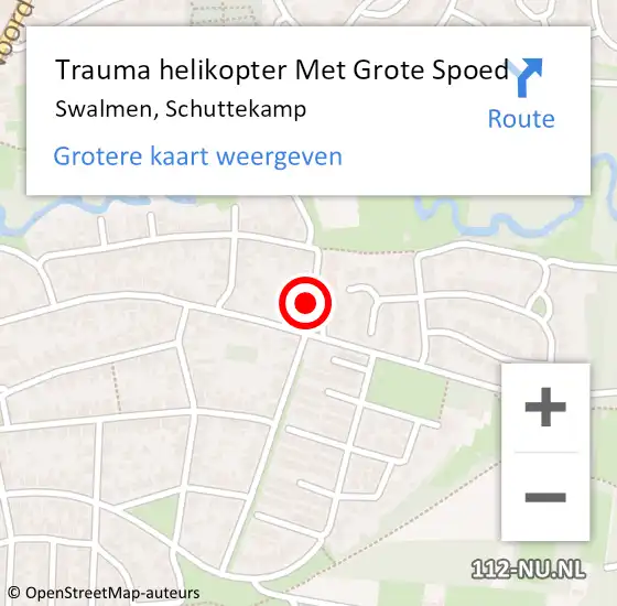 Locatie op kaart van de 112 melding: Trauma helikopter Met Grote Spoed Naar Swalmen, Schuttekamp op 5 september 2021 12:20