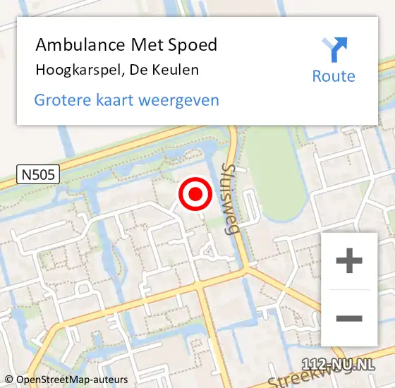 Locatie op kaart van de 112 melding: Ambulance Met Spoed Naar Hoogkarspel, De Keulen op 5 september 2021 12:29