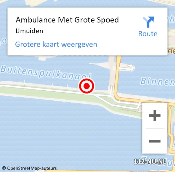 Locatie op kaart van de 112 melding: Ambulance Met Grote Spoed Naar IJmuiden op 5 september 2021 12:57