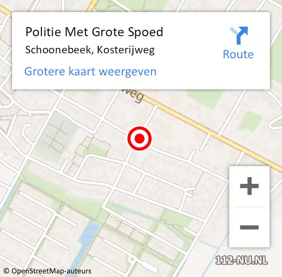 Locatie op kaart van de 112 melding: Politie Met Grote Spoed Naar Schoonebeek, Kosterijweg op 5 september 2021 13:13