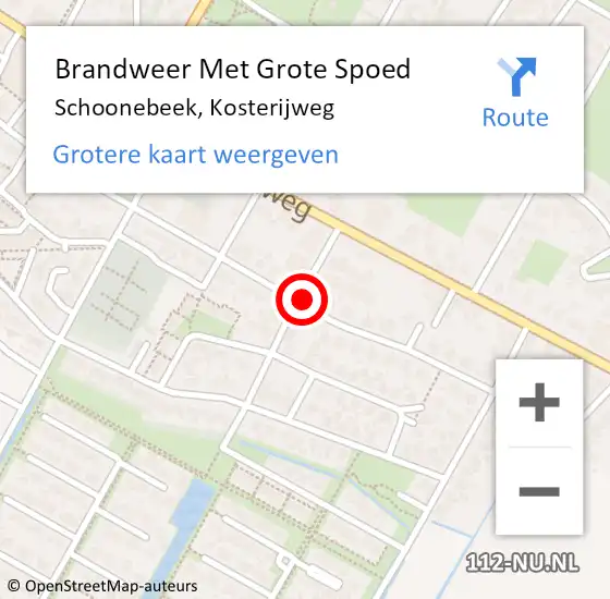 Locatie op kaart van de 112 melding: Brandweer Met Grote Spoed Naar Schoonebeek, Kosterijweg op 5 september 2021 13:13