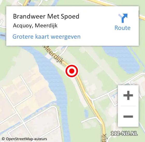 Locatie op kaart van de 112 melding: Brandweer Met Spoed Naar Acquoy, Meerdijk op 5 september 2021 14:46